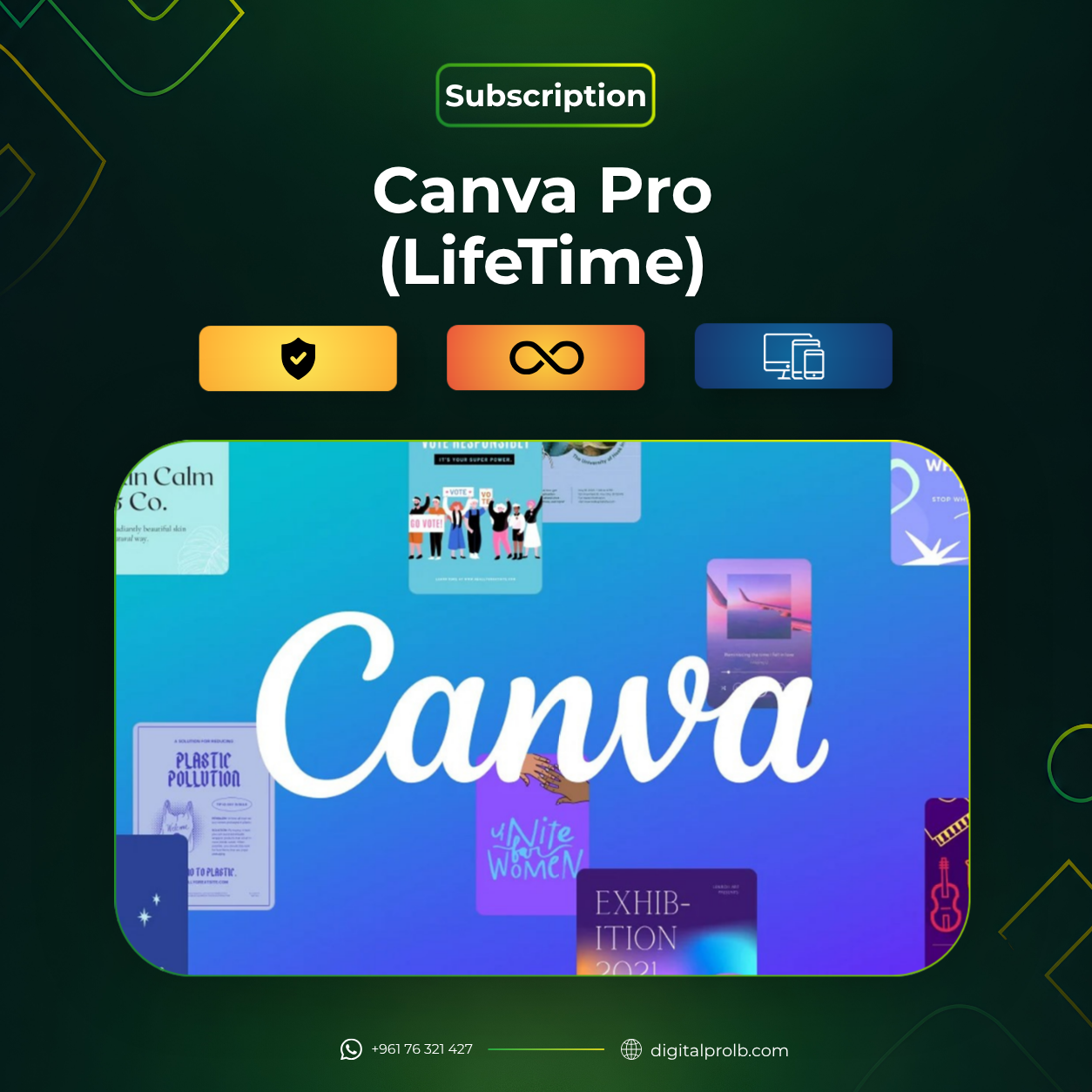 Canva Pro (مدى الحياة)